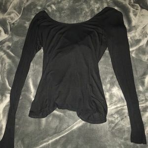 Forever21 Black Open Back Long Sleeve w/ Bow